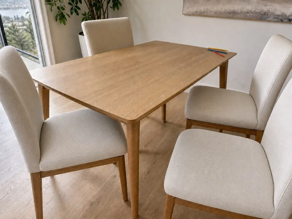 Illustrative dining chair after treatment